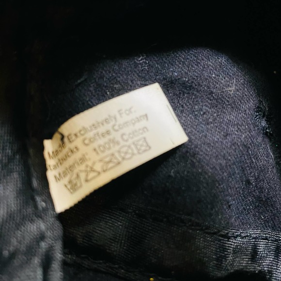 Starbucks Coffee Employee Black Cotton Baseball Strapback Cap Hat - Picture 4 of 5